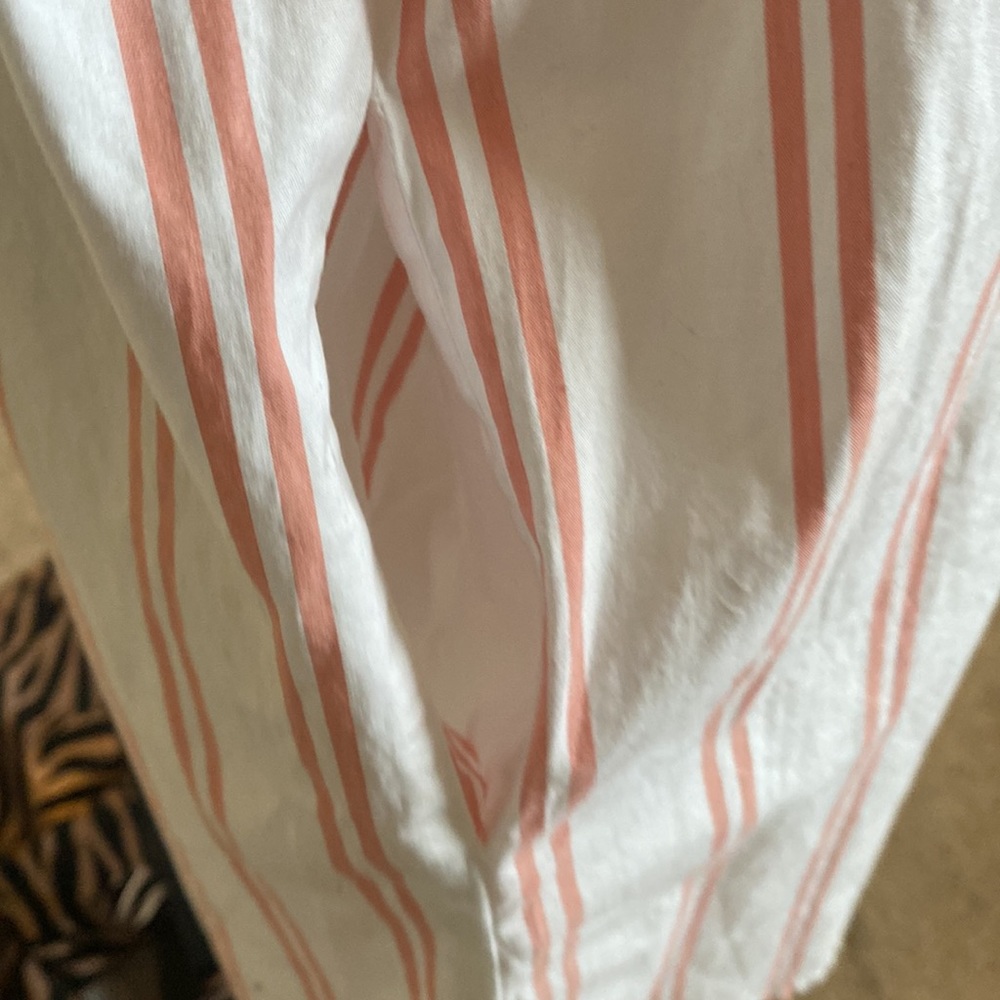 NWT ABERCROMBIE & FITCH RED & WHITE STRIPED SLEEVELESS COTTON SHIRT DRESS - Picture 7 of 12